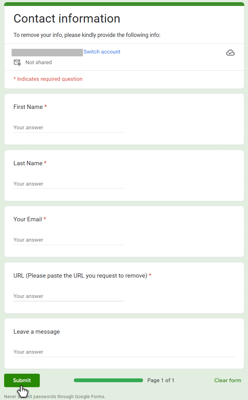 How to Opt Out of Cocofinder step 6