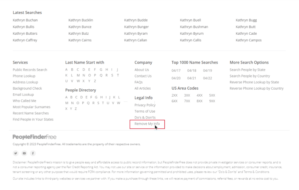 How to Opt Out of PeopleFinderFree