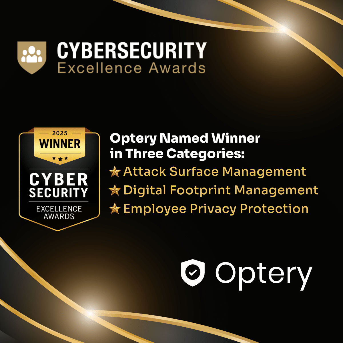 Optery Named Winner in Three Categories by the 2025 Cybersecurity ...