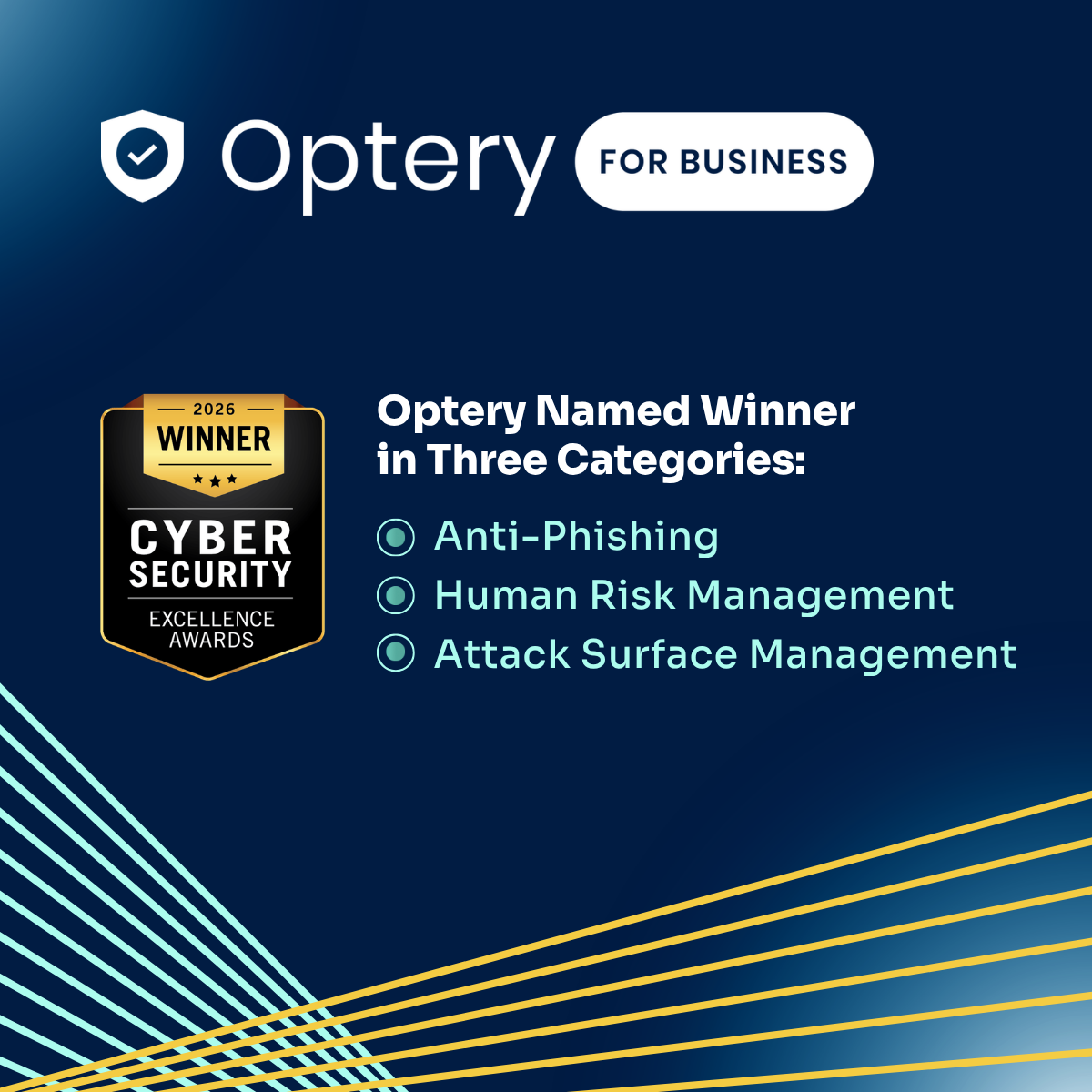 Optery Wins 2026 Cybersecurity Excellence Awards for Attack Surface Management, Anti-Phishing, and Human Risk Management