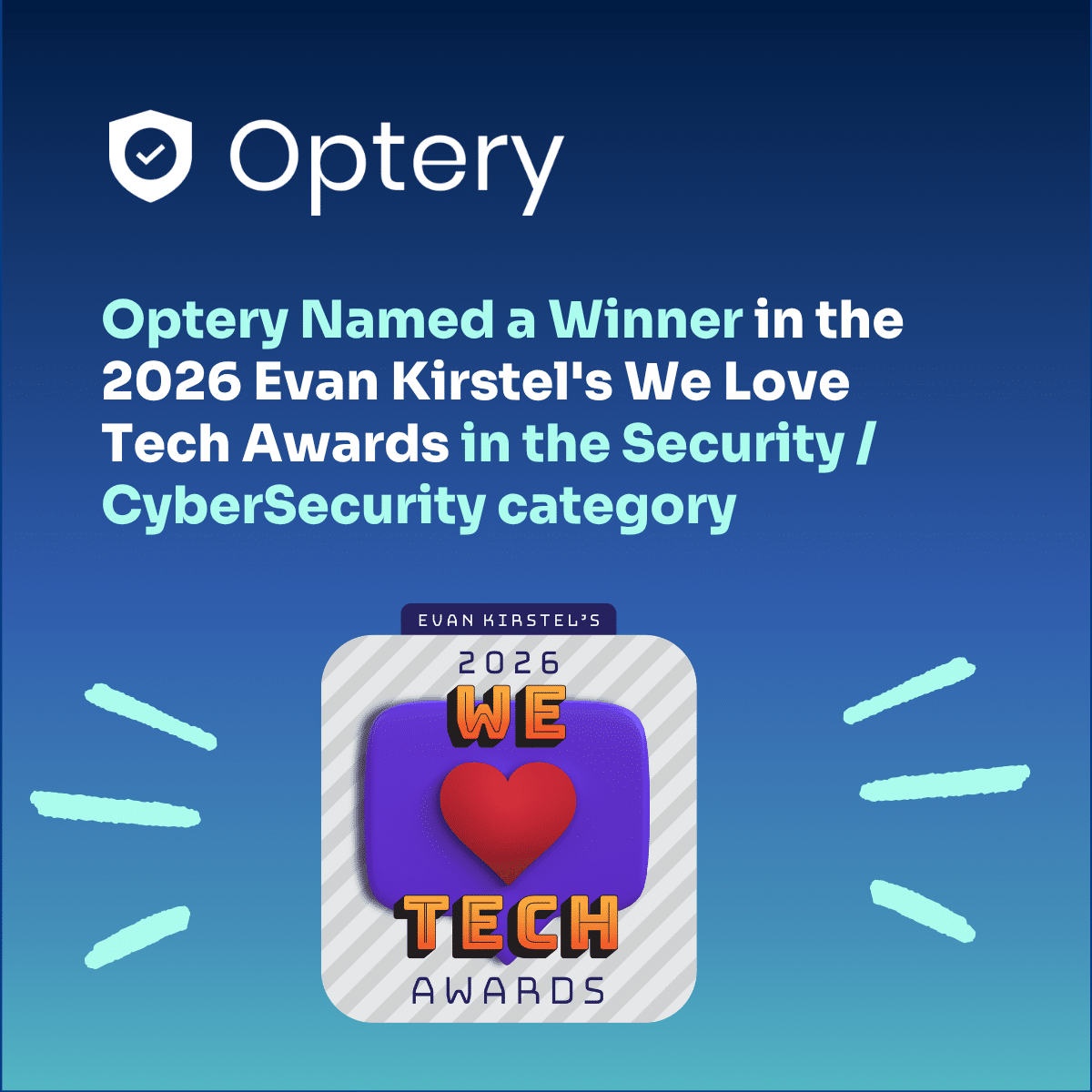 Optery Named a Winner in the 2026 Evan Kirstel's We Love Tech Awards